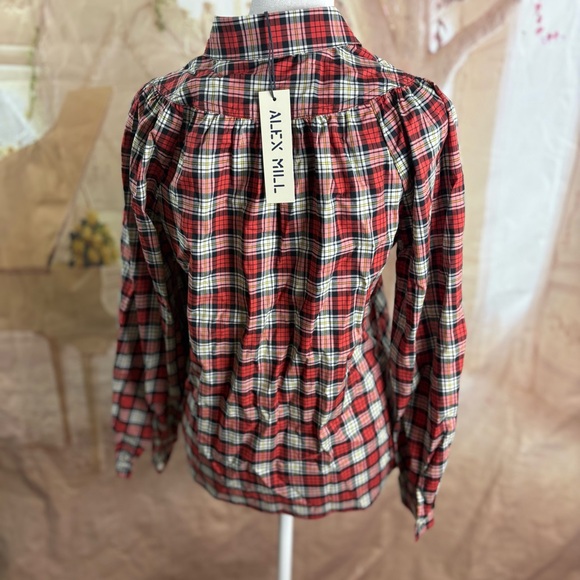 NEW Alex Mill Red and White Long Sleeve Button Down Shirt - Picture 8 of 10